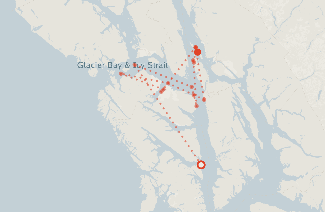 Activity map — real sighting points on an OpenStreetMap basemap