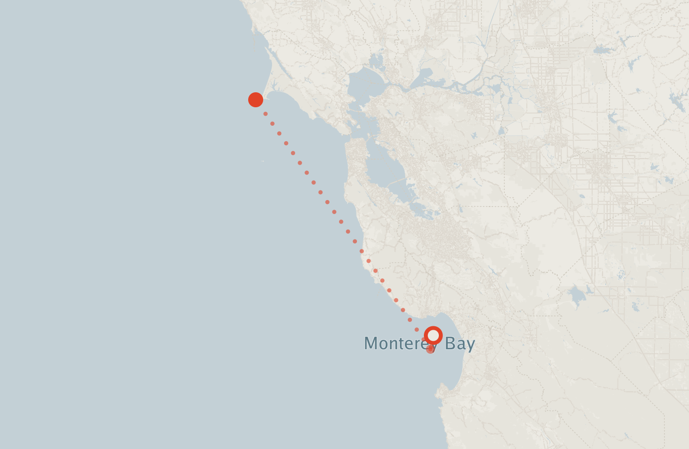 Activity map — real sighting points on an OpenStreetMap basemap