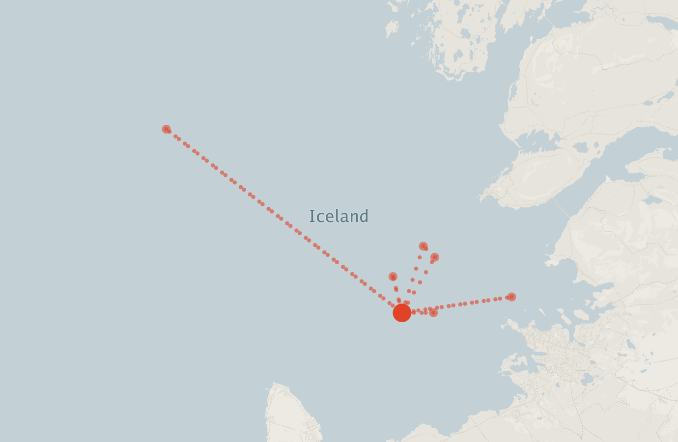 Activity map — real sighting points on an OpenStreetMap basemap