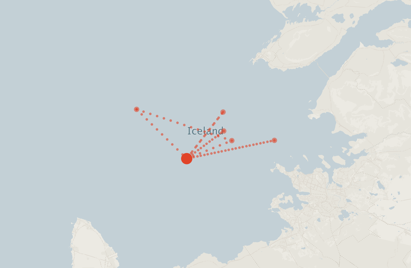Activity map — real sighting points on an OpenStreetMap basemap