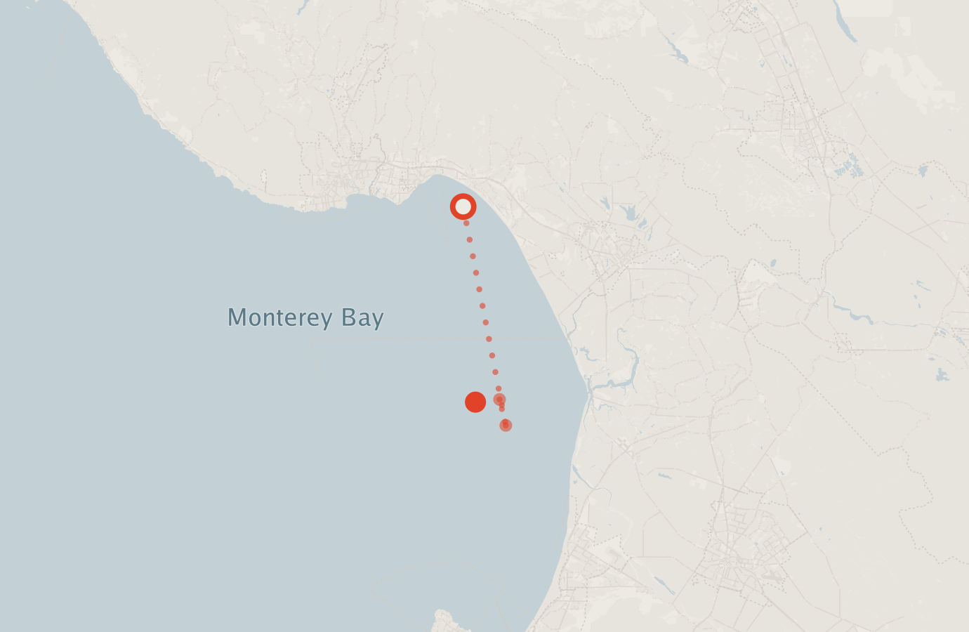 Activity map — real sighting points on an OpenStreetMap basemap