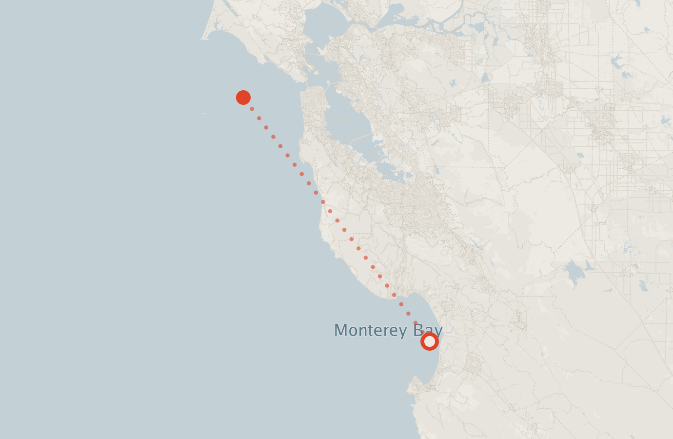Activity map — real sighting points on an OpenStreetMap basemap