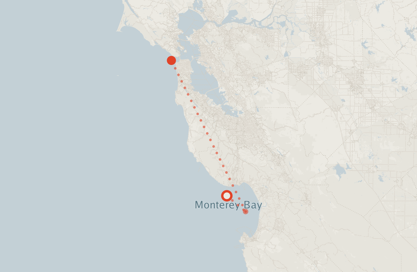 Activity map — real sighting points on an OpenStreetMap basemap
