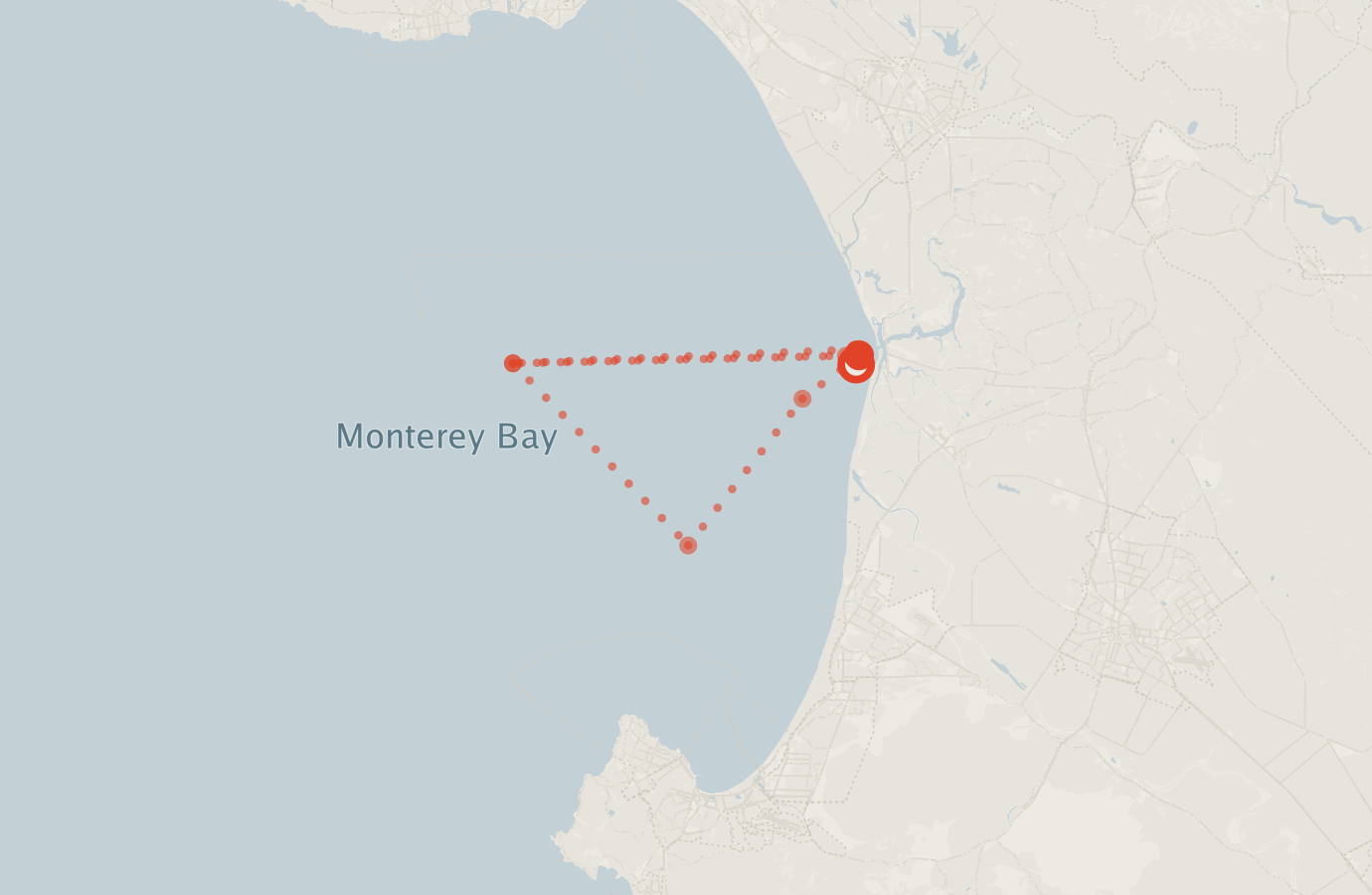 Activity map — real sighting points on an OpenStreetMap basemap