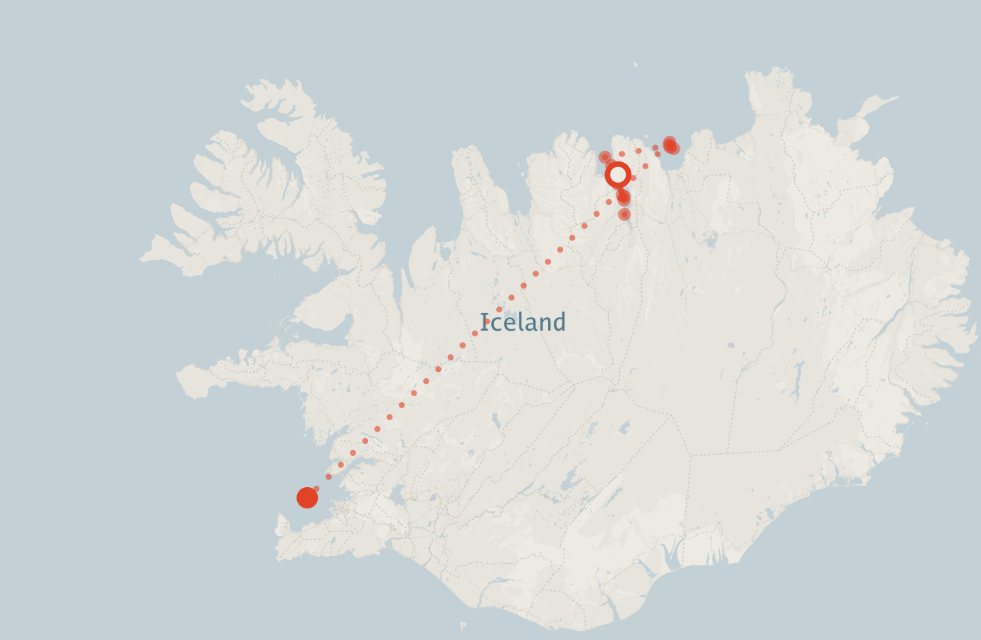 Activity map — real sighting points on an OpenStreetMap basemap