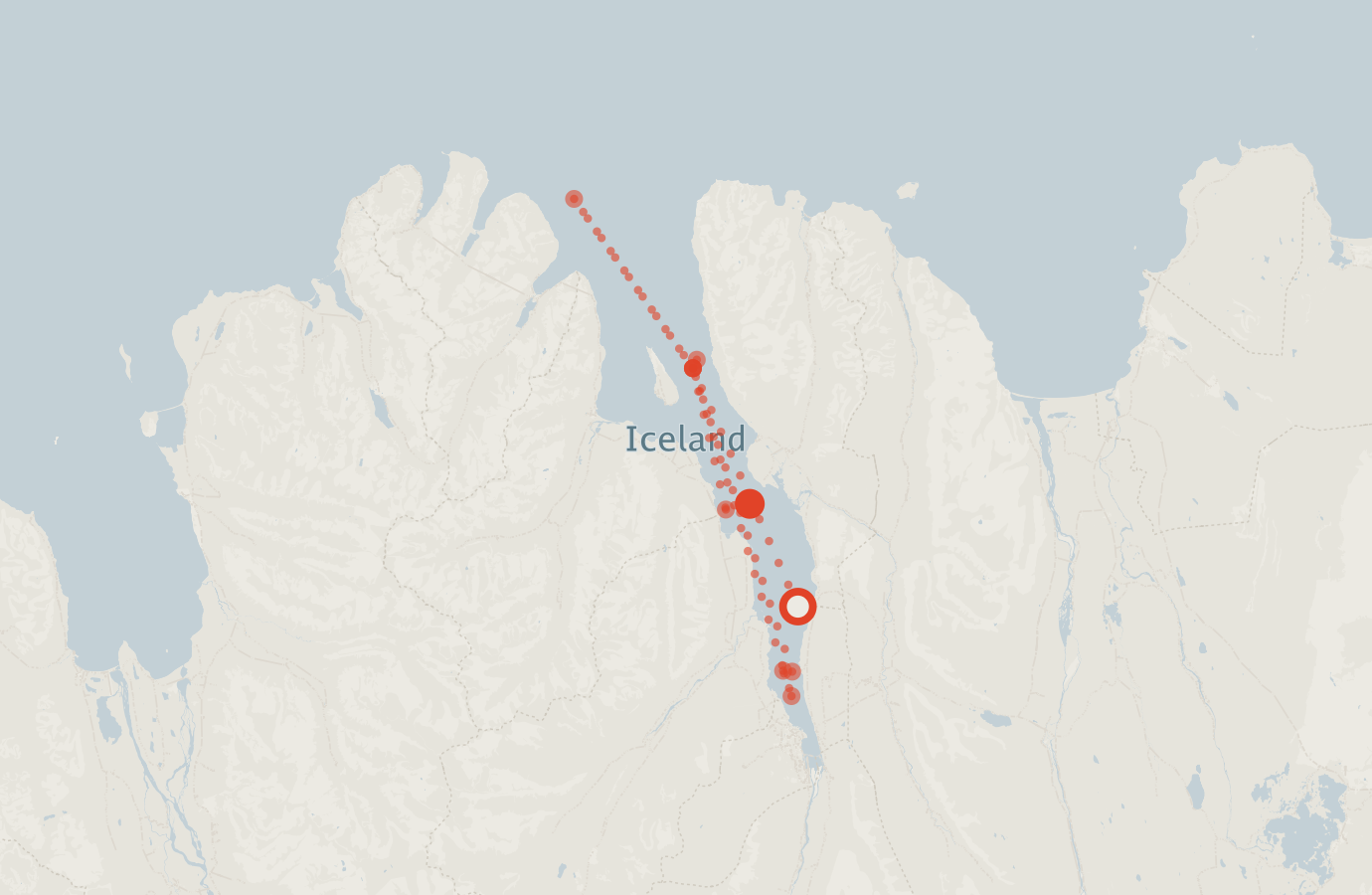 Activity map — real sighting points on an OpenStreetMap basemap