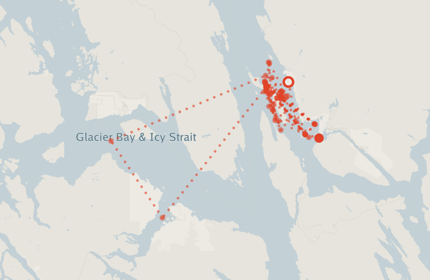 Activity map — real sighting points on an OpenStreetMap basemap