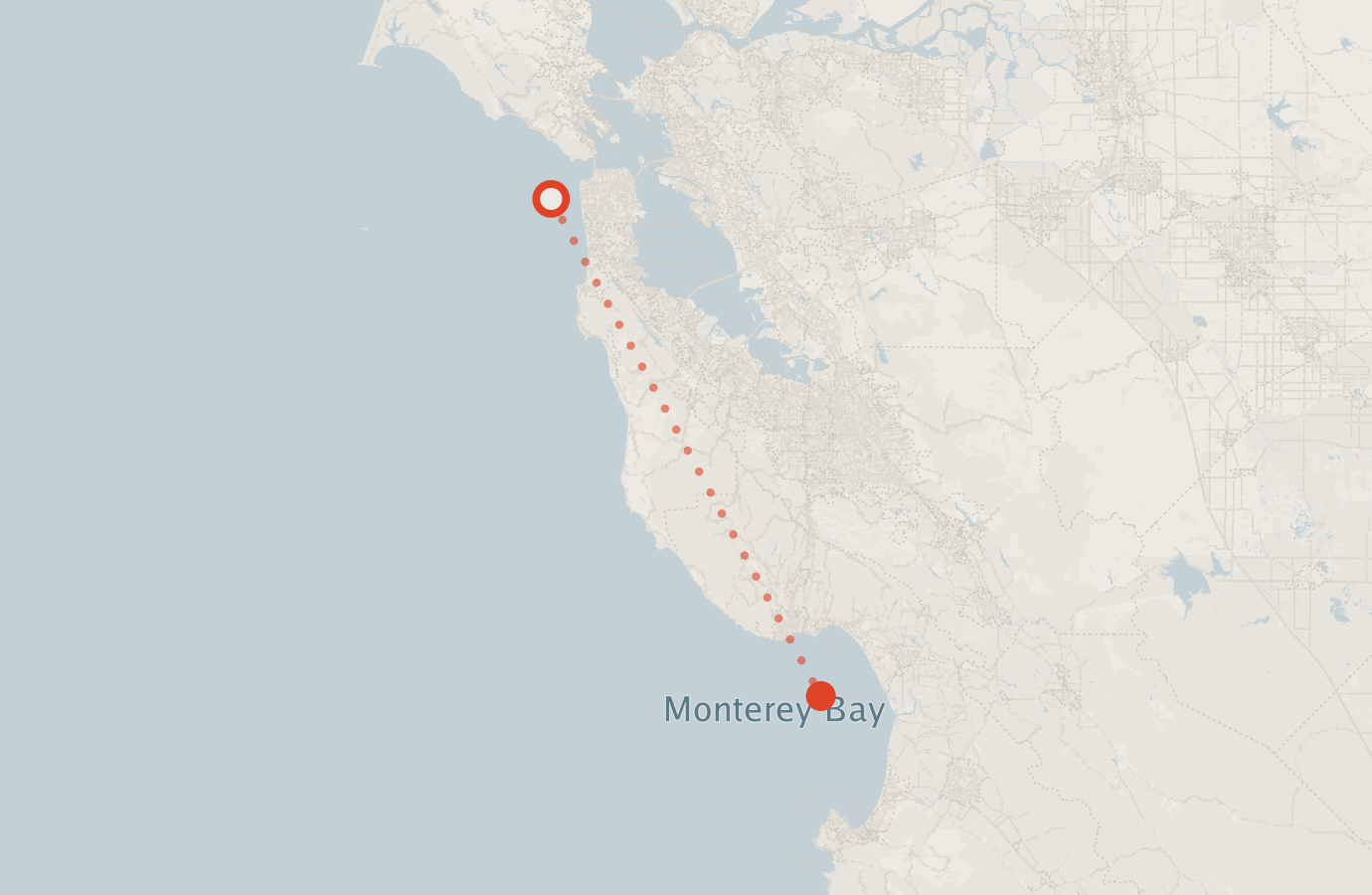 Activity map — real sighting points on an OpenStreetMap basemap