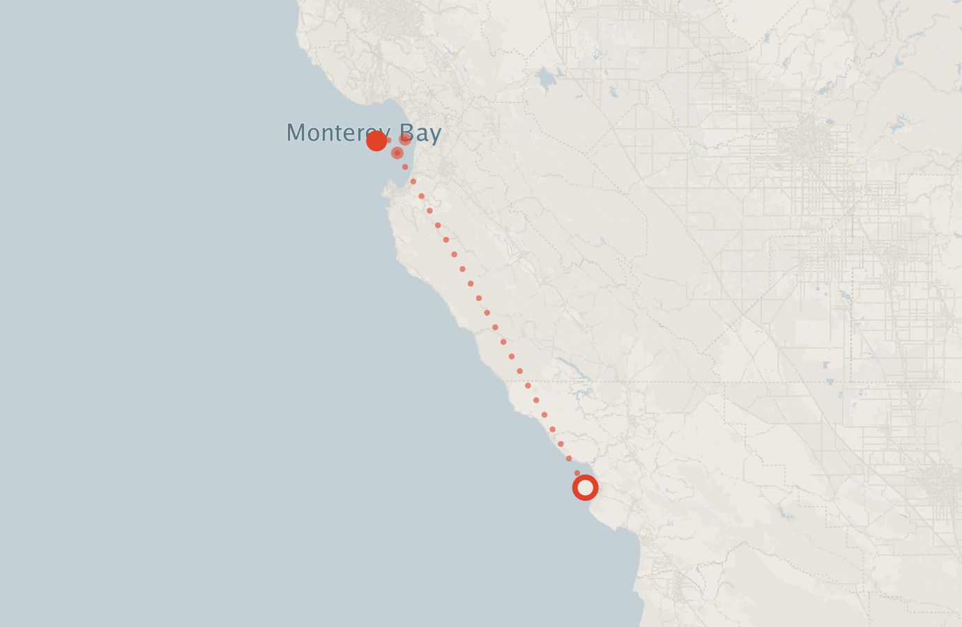 Activity map — real sighting points on an OpenStreetMap basemap