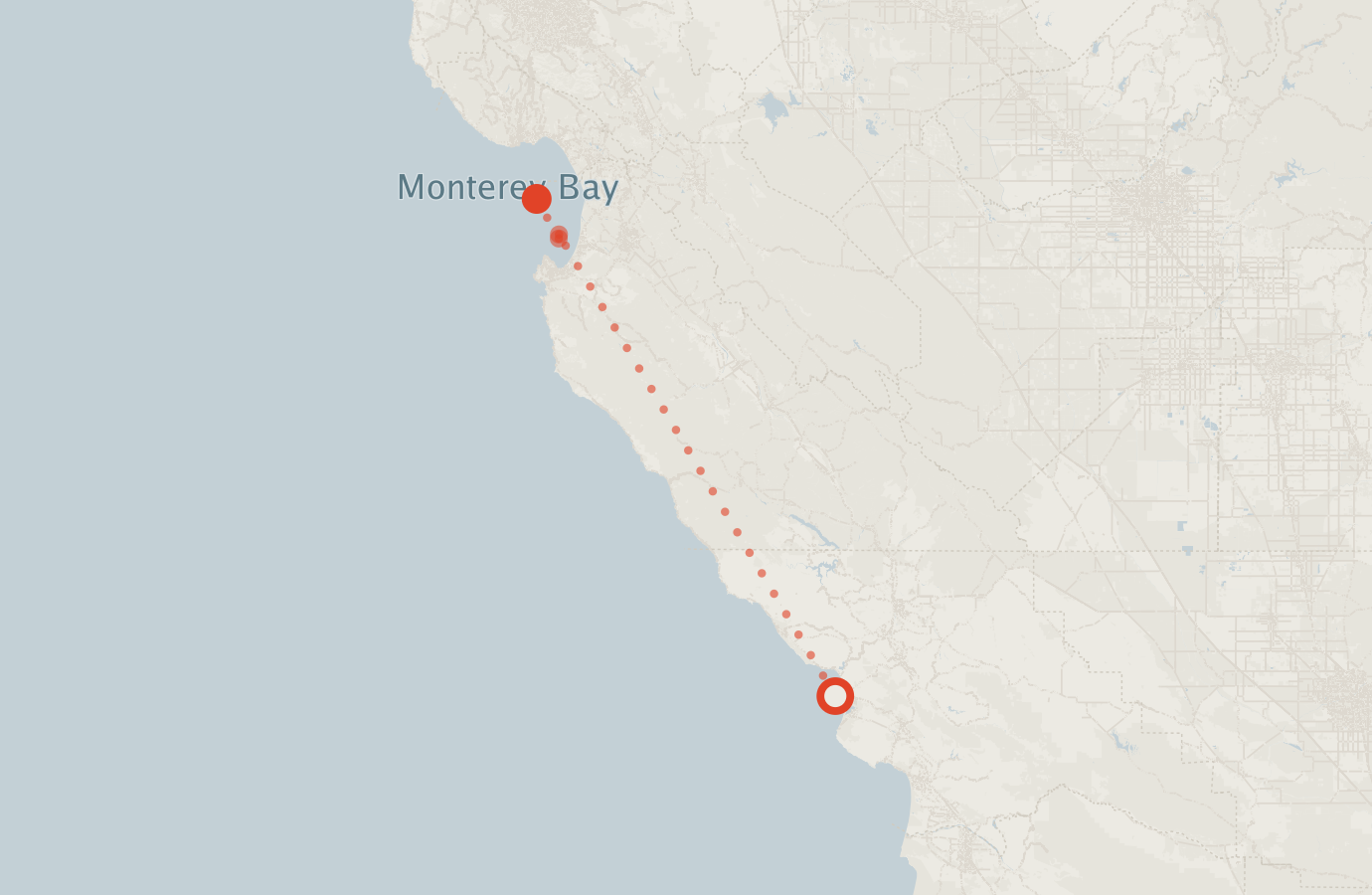 Activity map — real sighting points on an OpenStreetMap basemap
