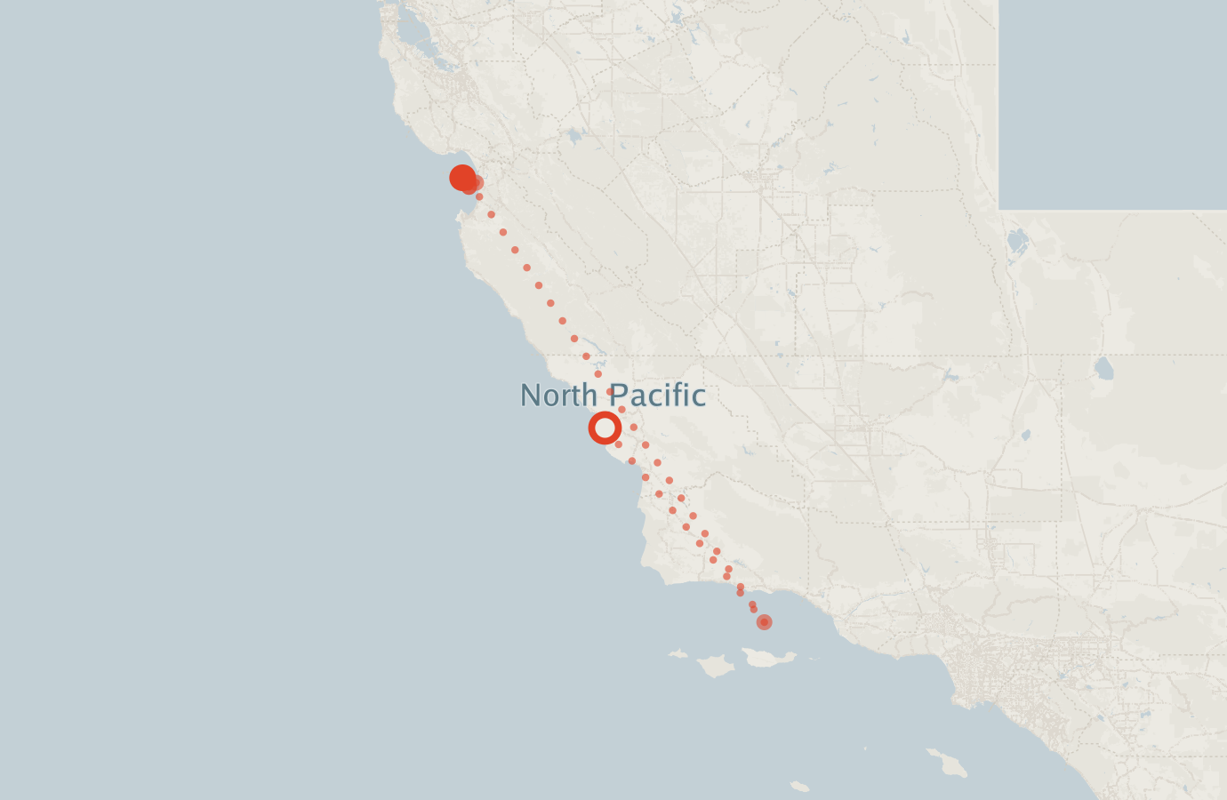 Activity map — real sighting points on an OpenStreetMap basemap