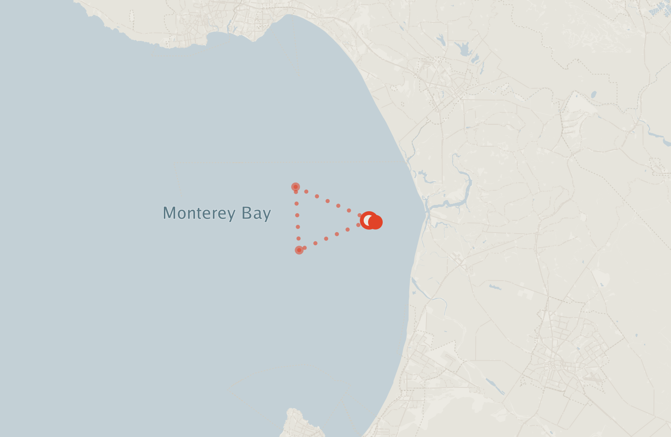 Activity map — real sighting points on an OpenStreetMap basemap