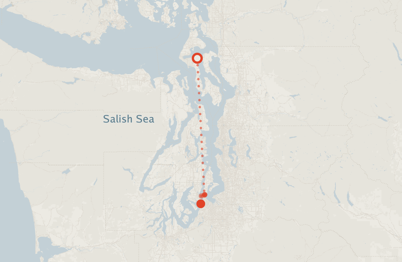 Activity map — real sighting points on an OpenStreetMap basemap