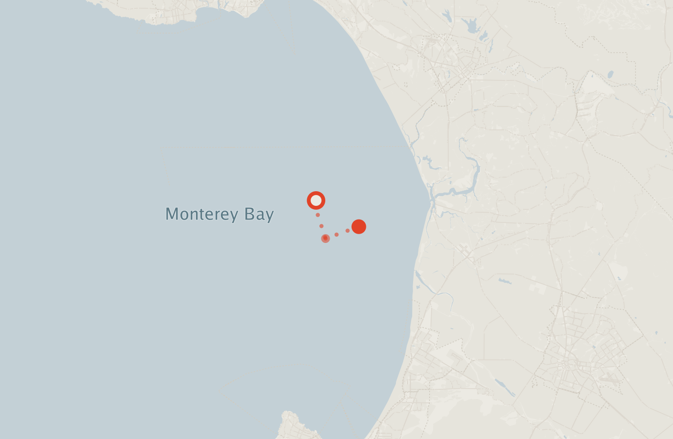 Activity map — real sighting points on an OpenStreetMap basemap