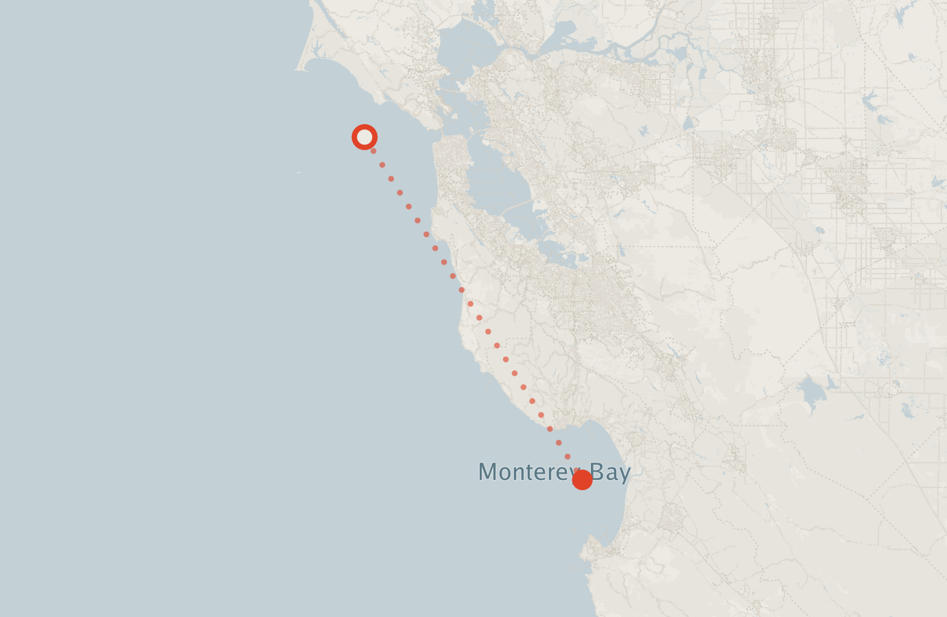 Activity map — real sighting points on an OpenStreetMap basemap