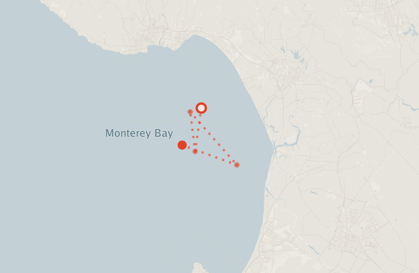 Activity map — real sighting points on an OpenStreetMap basemap