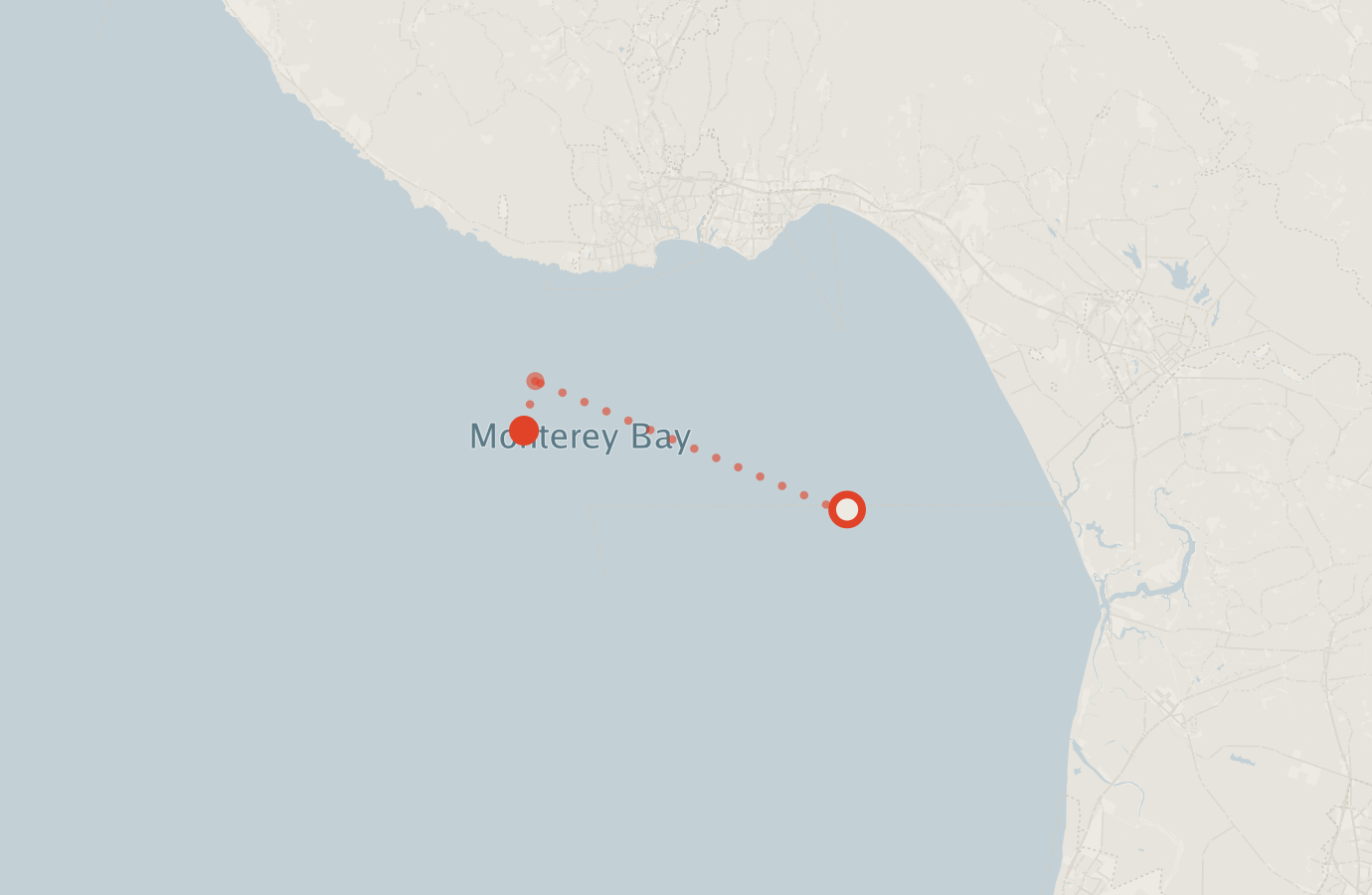 Activity map — real sighting points on an OpenStreetMap basemap