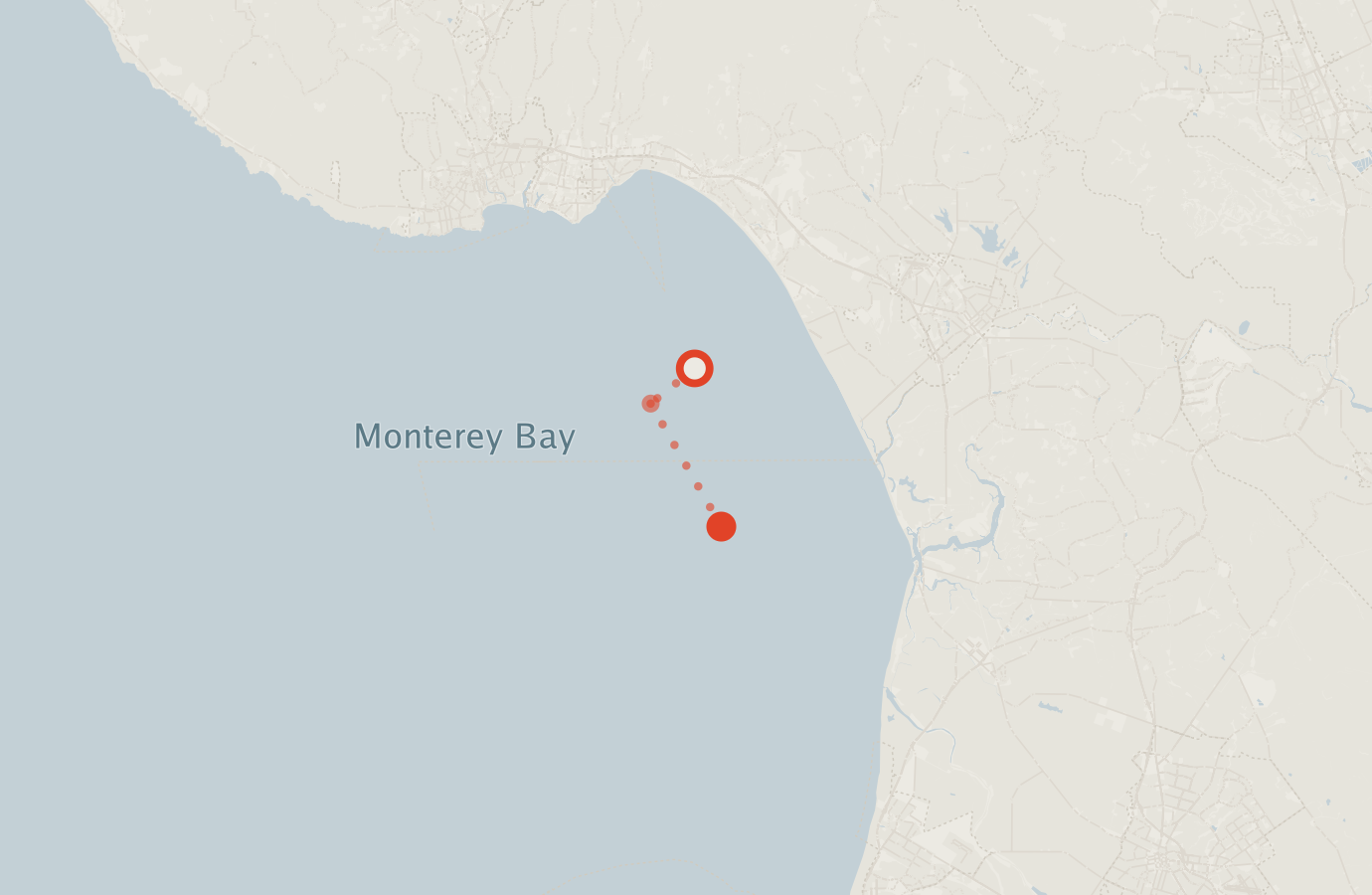 Activity map — real sighting points on an OpenStreetMap basemap