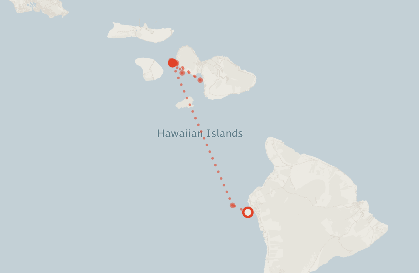 Activity map — real sighting points on an OpenStreetMap basemap