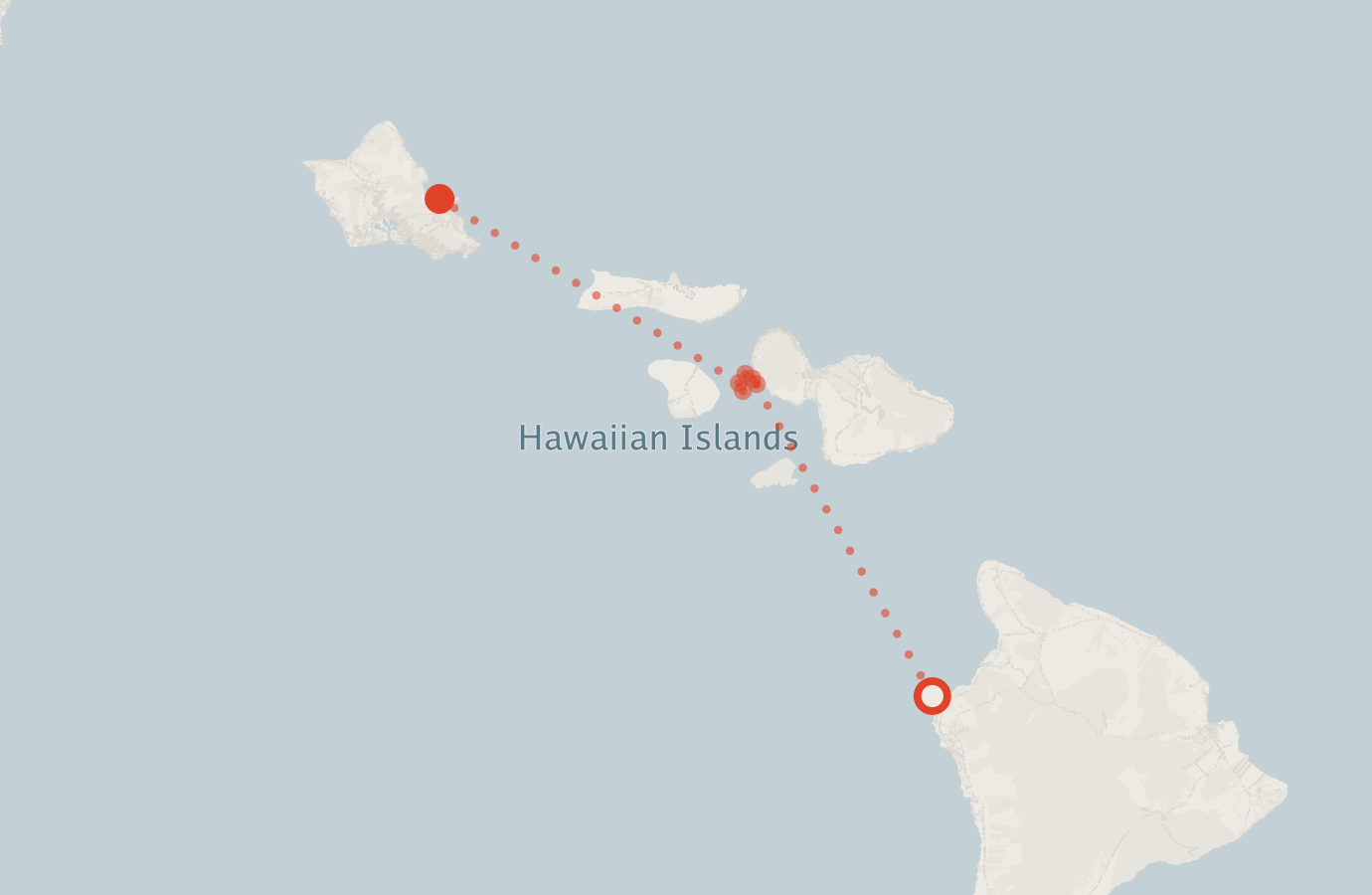 Activity map — real sighting points on an OpenStreetMap basemap