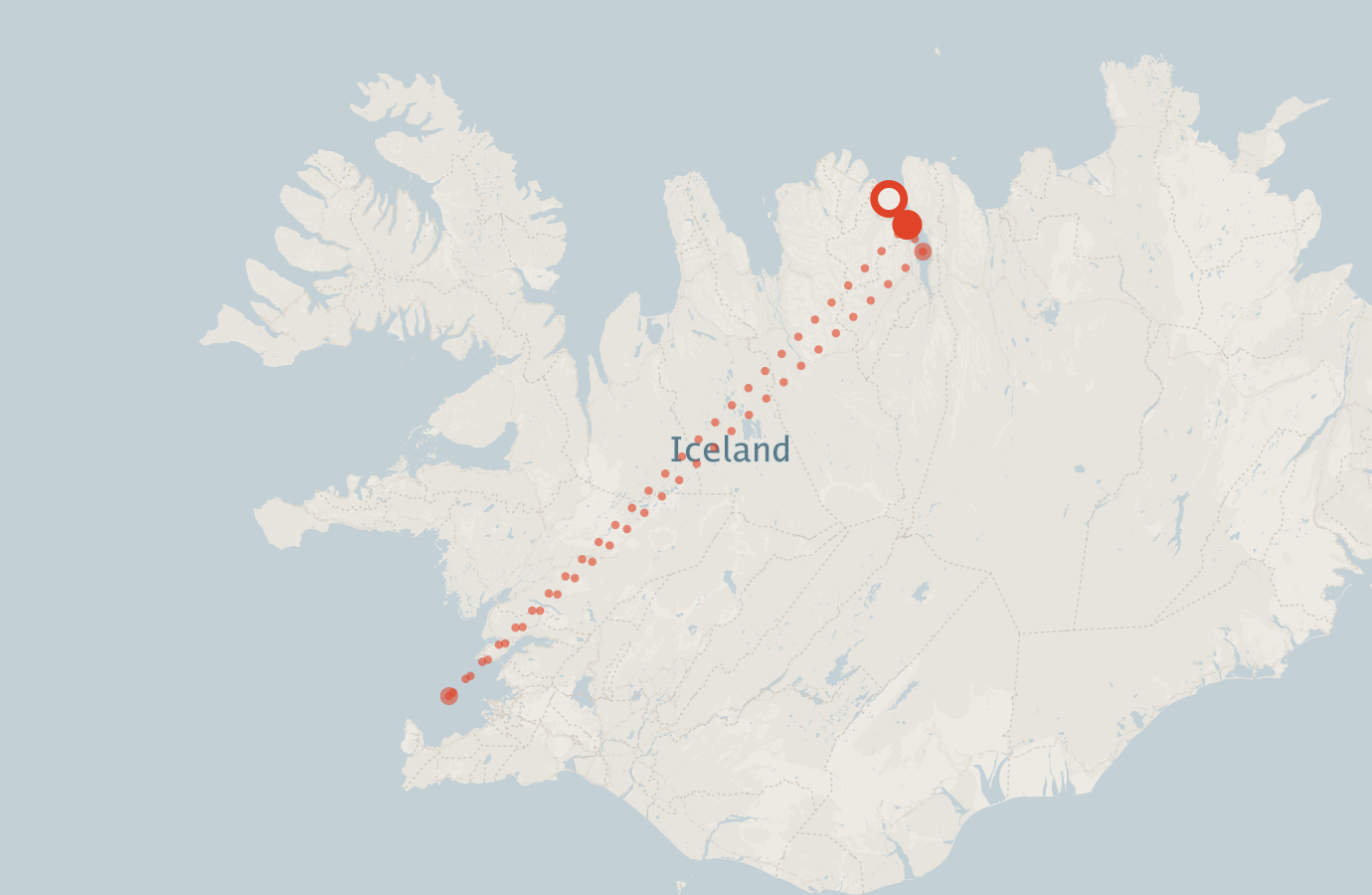 Activity map — real sighting points on an OpenStreetMap basemap