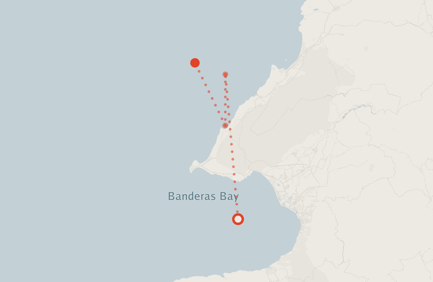 Activity map — real sighting points on an OpenStreetMap basemap
