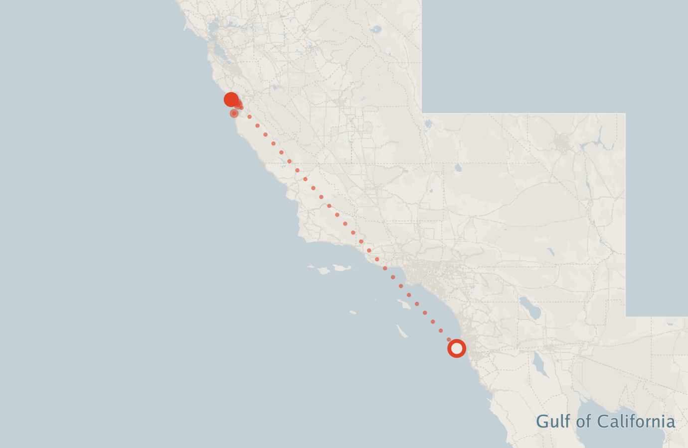 Activity map — real sighting points on an OpenStreetMap basemap