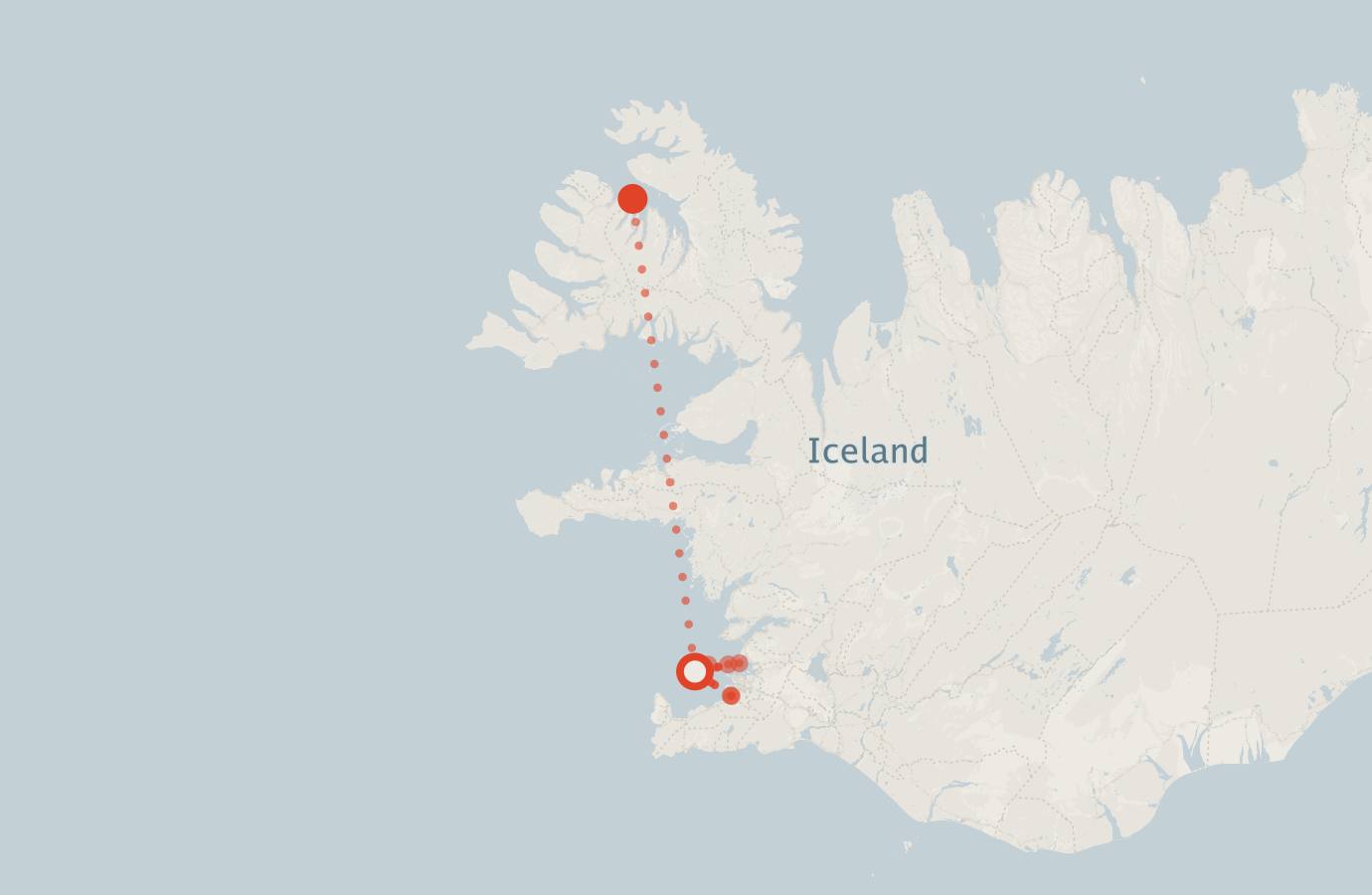 Activity map — real sighting points on an OpenStreetMap basemap