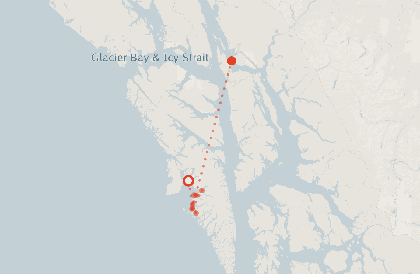 Activity map — real sighting points on an OpenStreetMap basemap