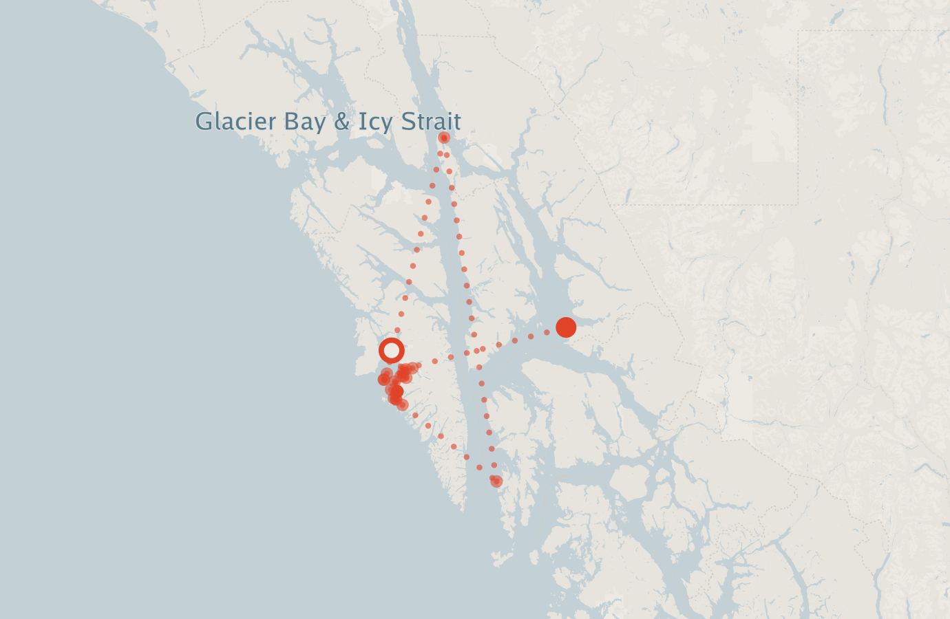 Activity map — real sighting points on an OpenStreetMap basemap