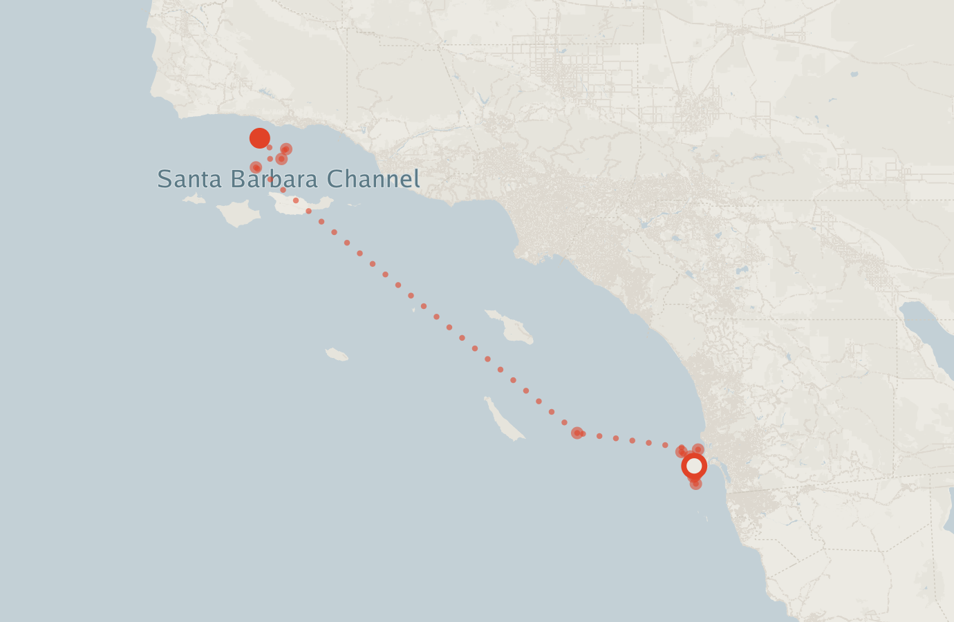 Activity map — real sighting points on an OpenStreetMap basemap