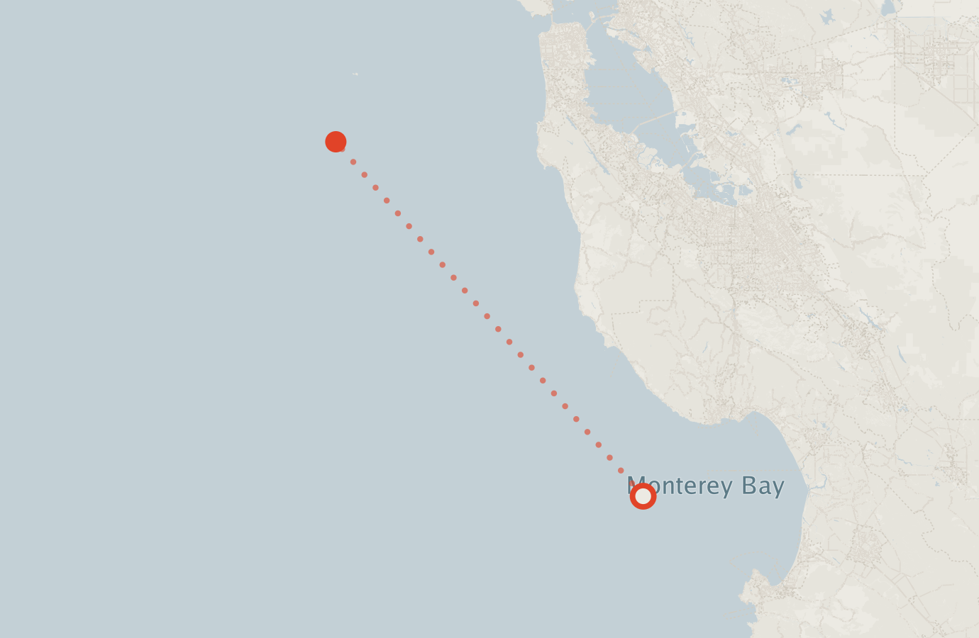 Activity map — real sighting points on an OpenStreetMap basemap