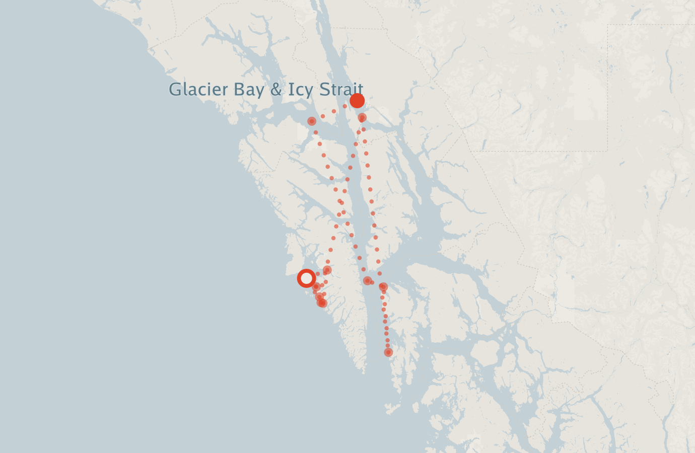 Activity map — real sighting points on an OpenStreetMap basemap