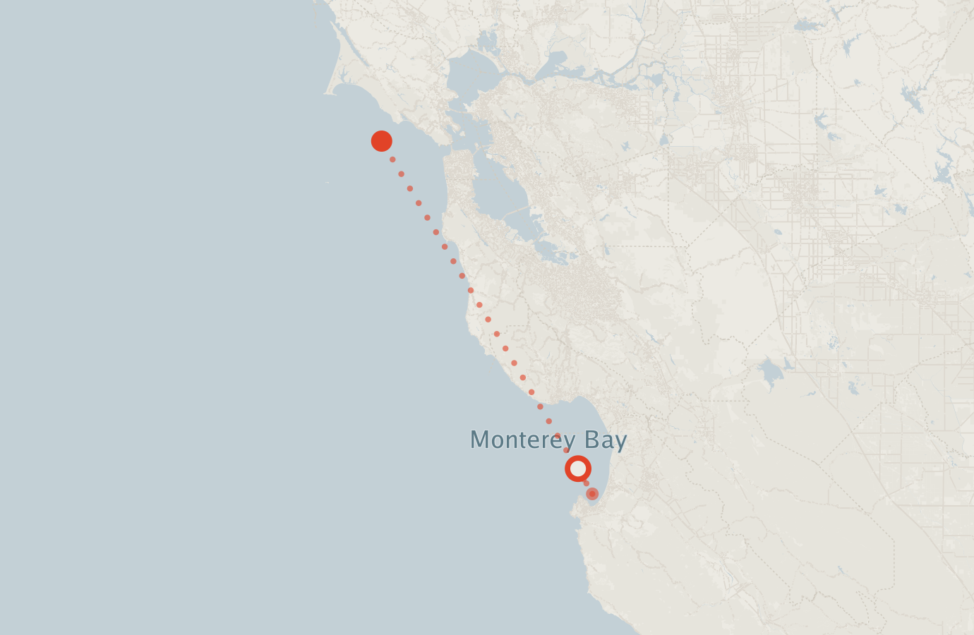 Activity map — real sighting points on an OpenStreetMap basemap