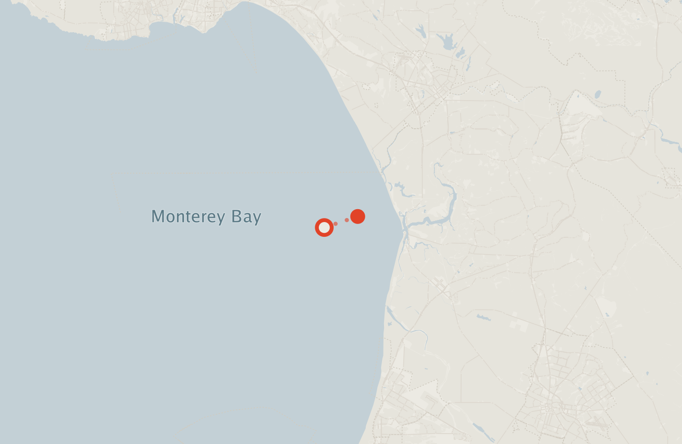 Activity map — real sighting points on an OpenStreetMap basemap