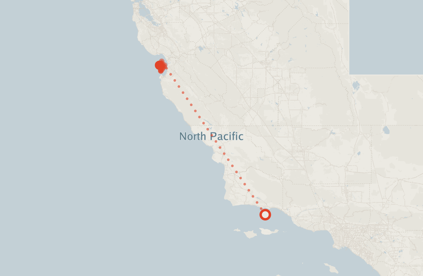 Activity map — real sighting points on an OpenStreetMap basemap