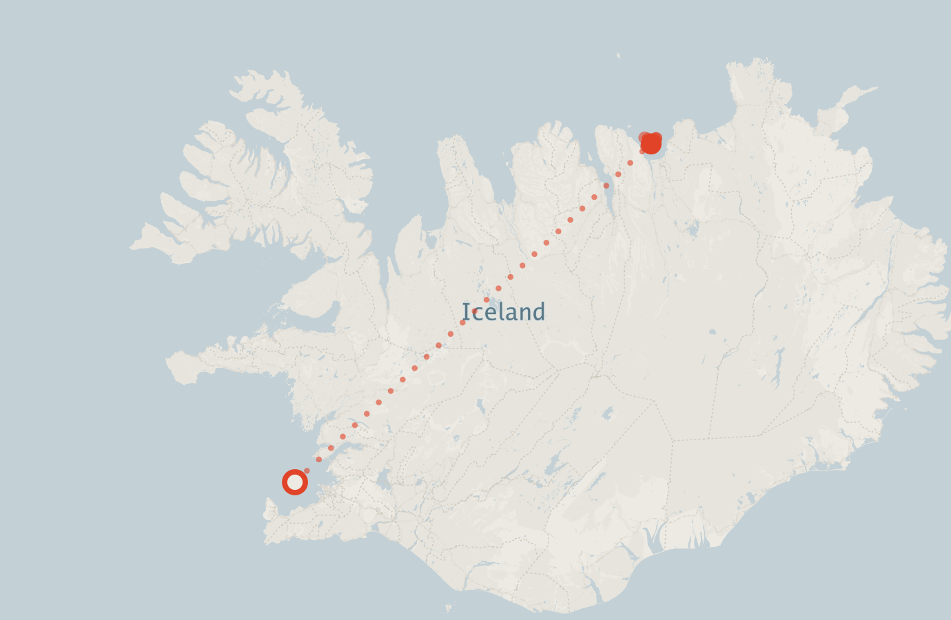 Activity map — real sighting points on an OpenStreetMap basemap