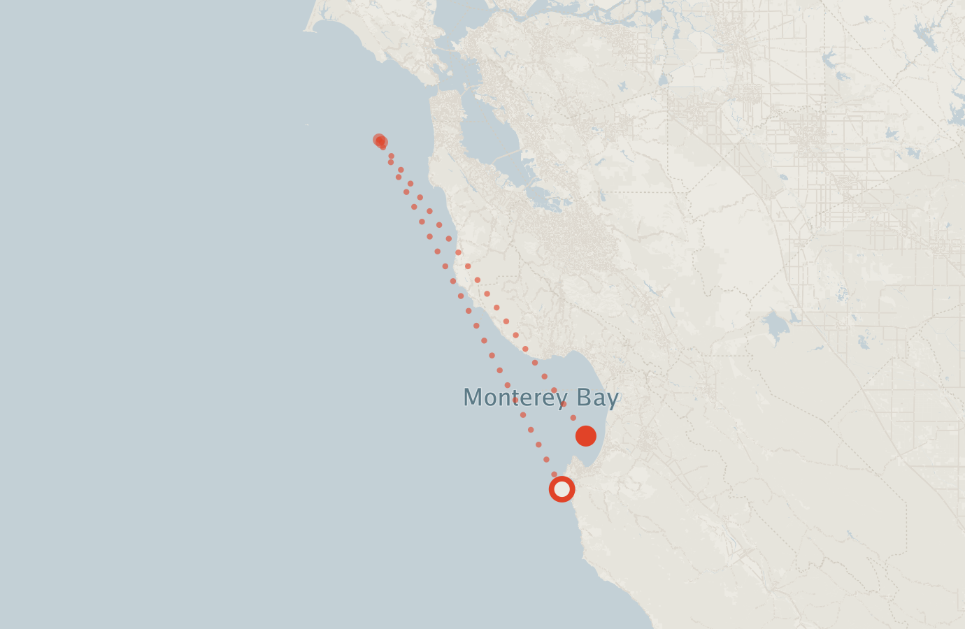 Activity map — real sighting points on an OpenStreetMap basemap