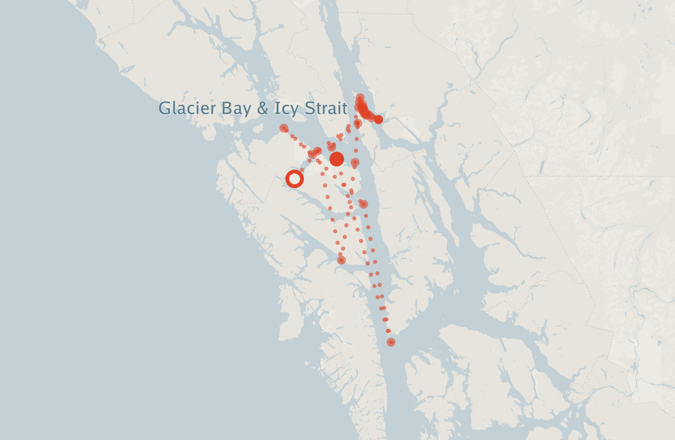 Activity map — real sighting points on an OpenStreetMap basemap