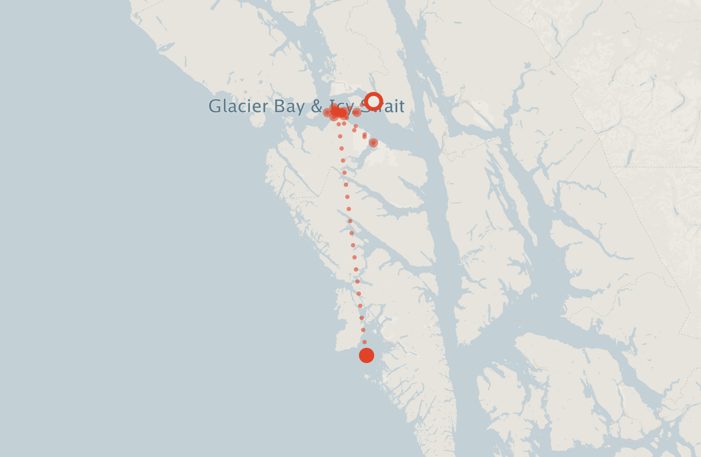Activity map — real sighting points on an OpenStreetMap basemap