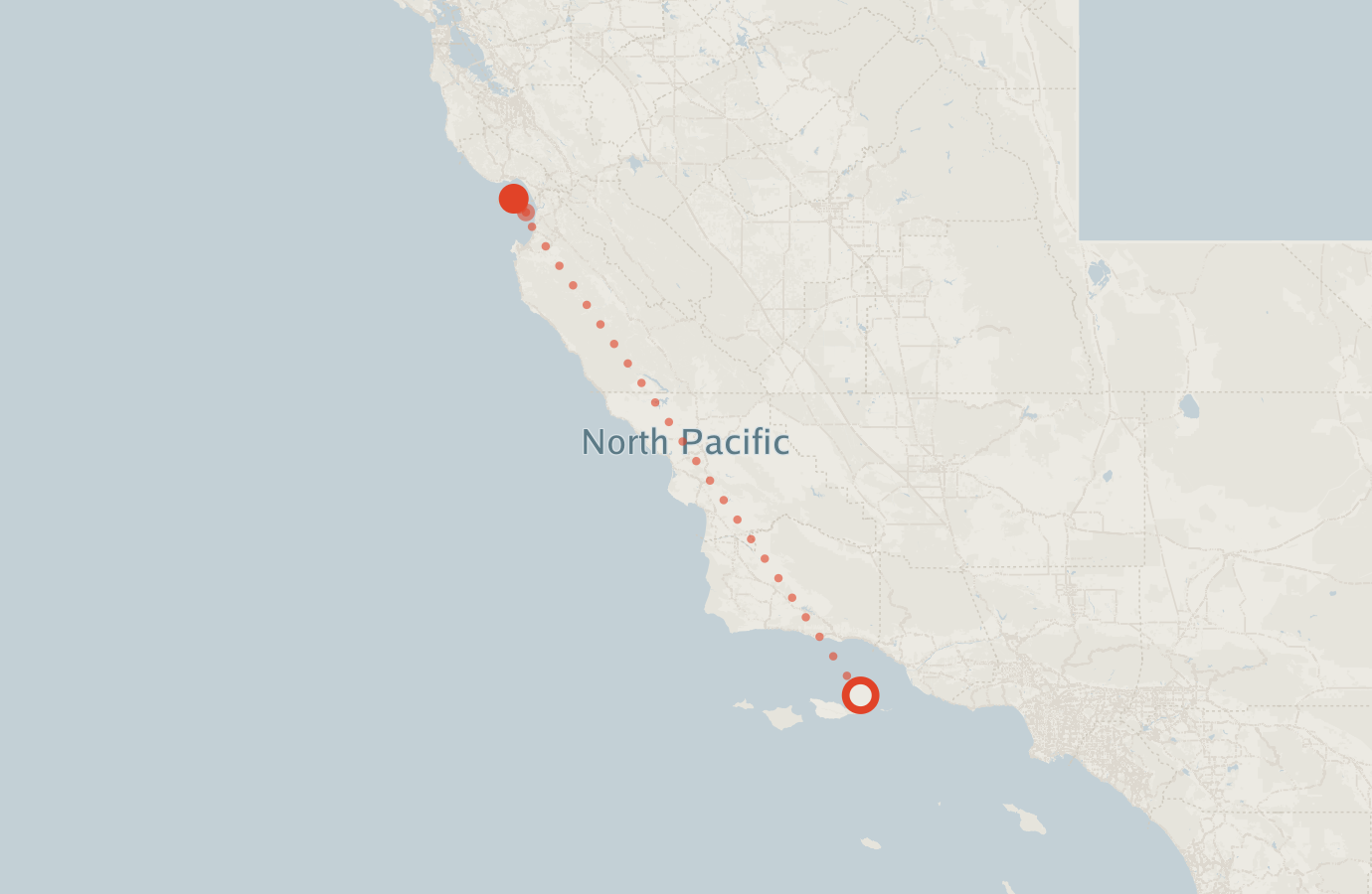 Activity map — real sighting points on an OpenStreetMap basemap