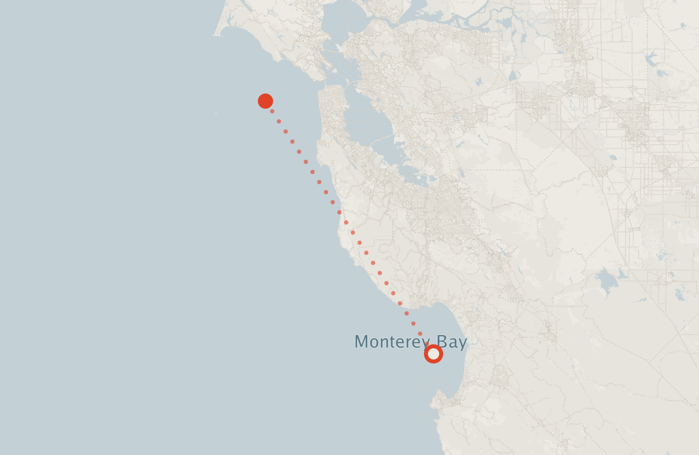 Activity map — real sighting points on an OpenStreetMap basemap