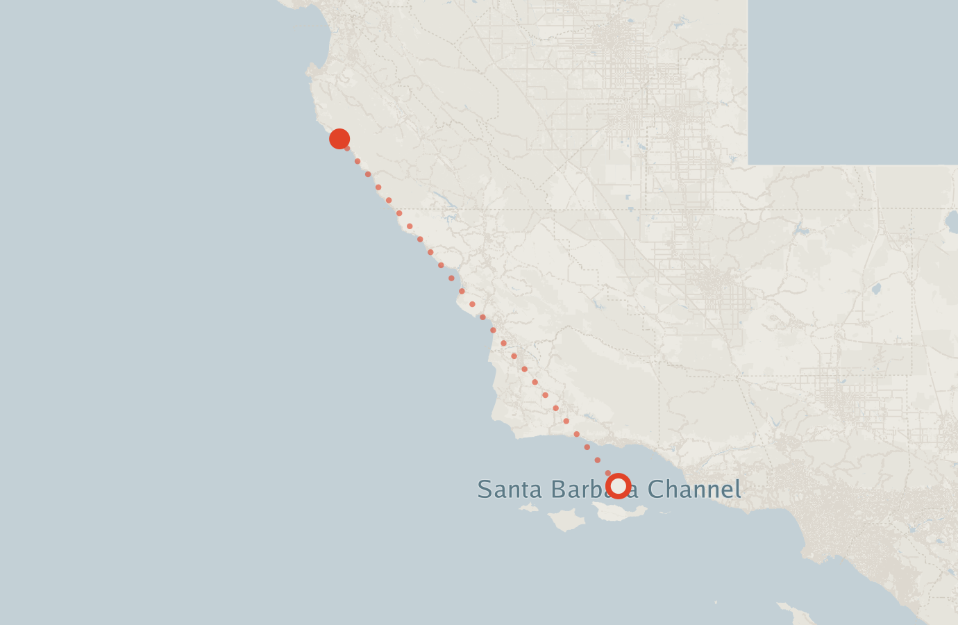 Activity map — real sighting points on an OpenStreetMap basemap