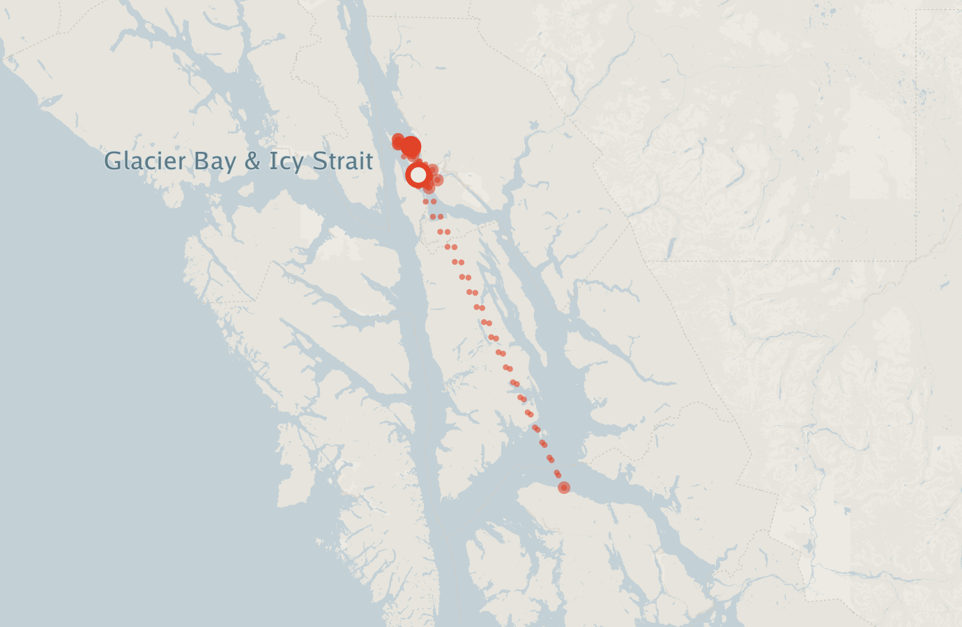 Activity map — real sighting points on an OpenStreetMap basemap