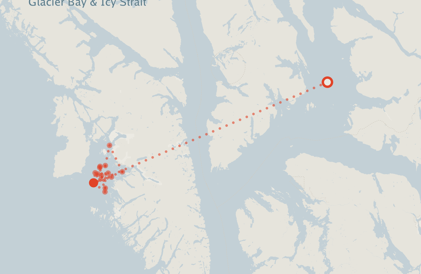 Activity map — real sighting points on an OpenStreetMap basemap