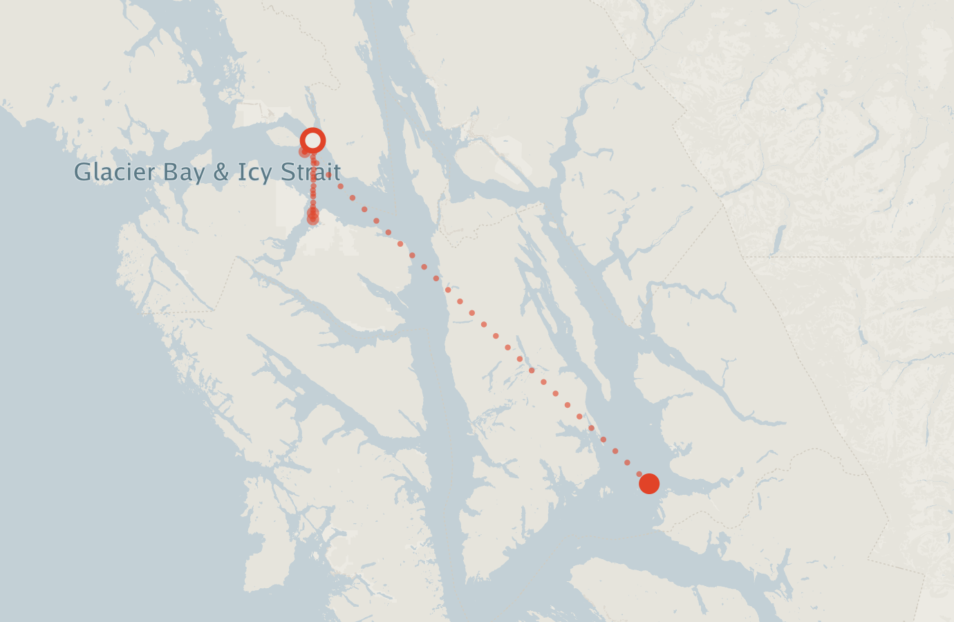 Activity map — real sighting points on an OpenStreetMap basemap