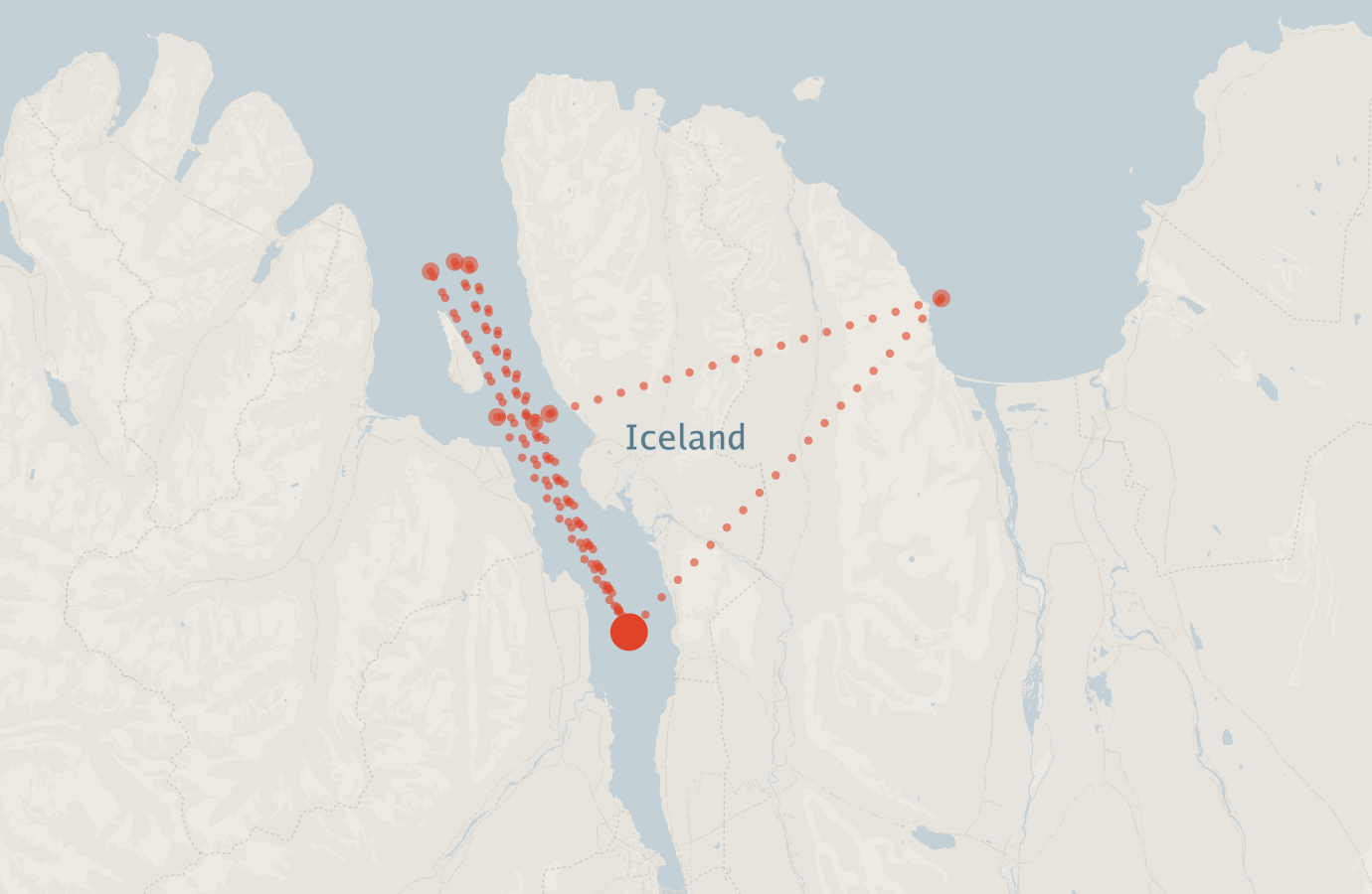Activity map — real sighting points on an OpenStreetMap basemap