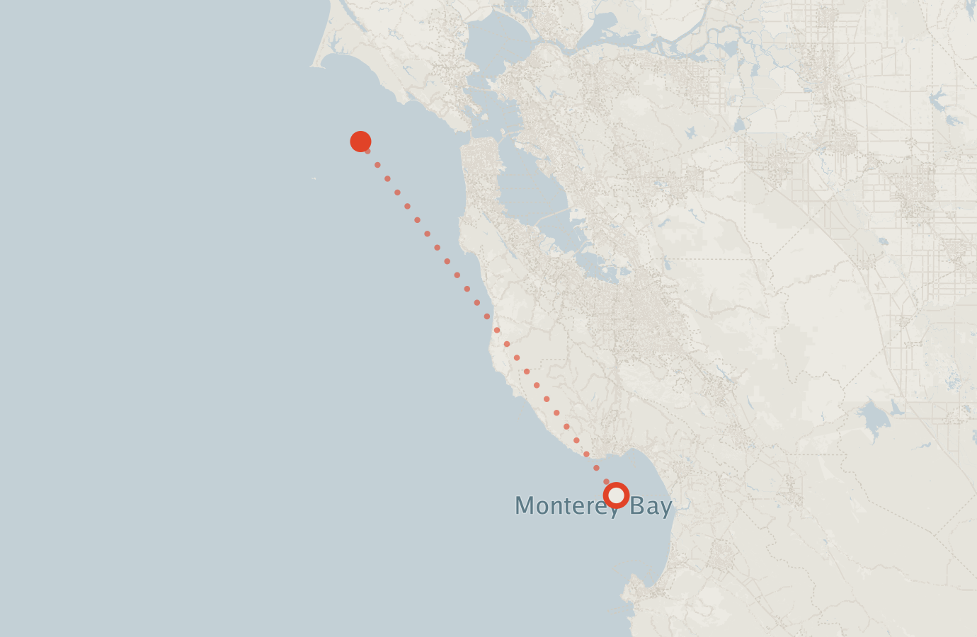 Activity map — real sighting points on an OpenStreetMap basemap