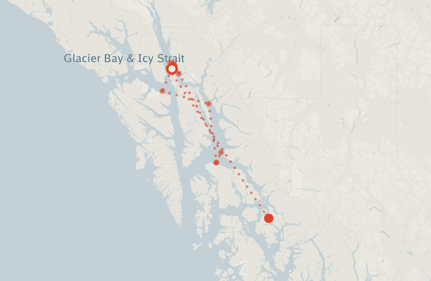 Activity map — real sighting points on an OpenStreetMap basemap