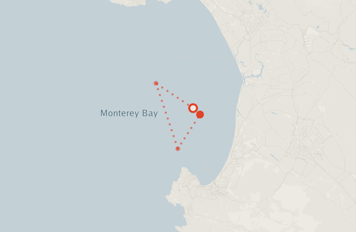Activity map — real sighting points on an OpenStreetMap basemap
